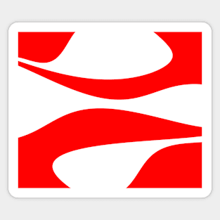 Abstract pattern - red and white. Sticker